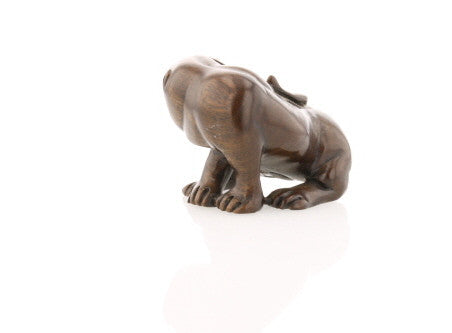 Vintage Carved Ironwood Lioness Netsuke - David's Antiques & Jewelry